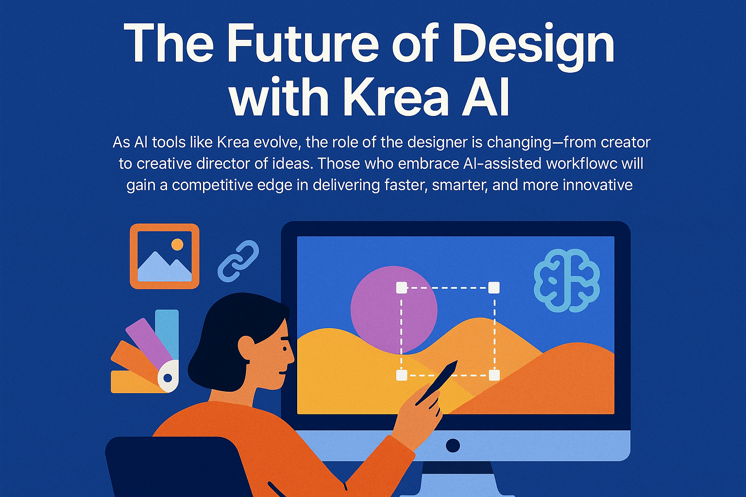 Conceptual artwork representing the future of design with AI tools like Krea